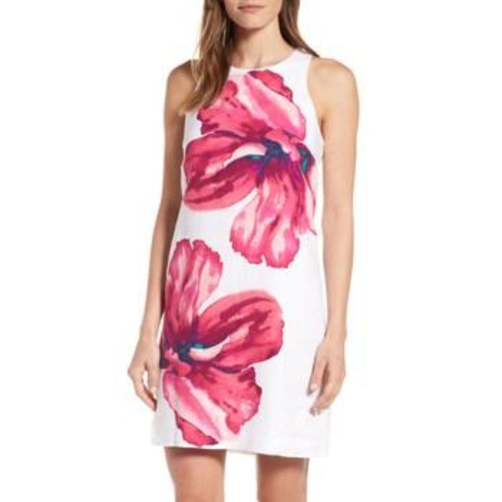 Tommy Bahama Linen Floral Sleeveless Dress BU